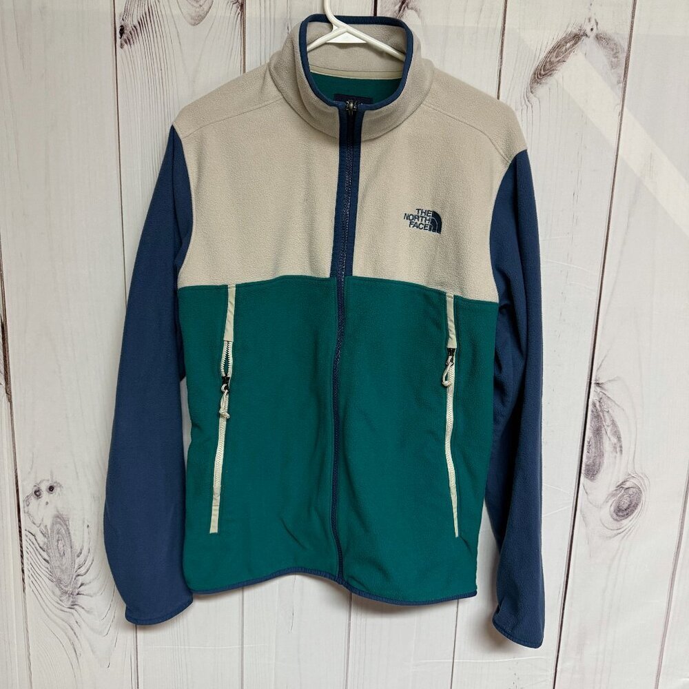 The North Face‎ Glacier Alpine Fleece Jacket Men’s Medium Green/Blue EUC